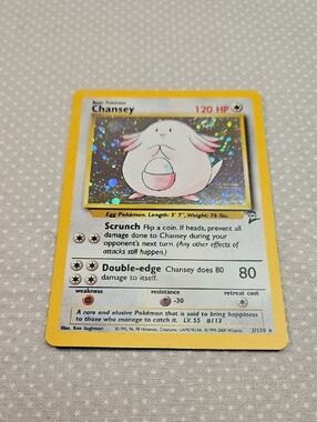 2000 Pokemon Chansey 3/130 Base Set 2 Holo With Swirl